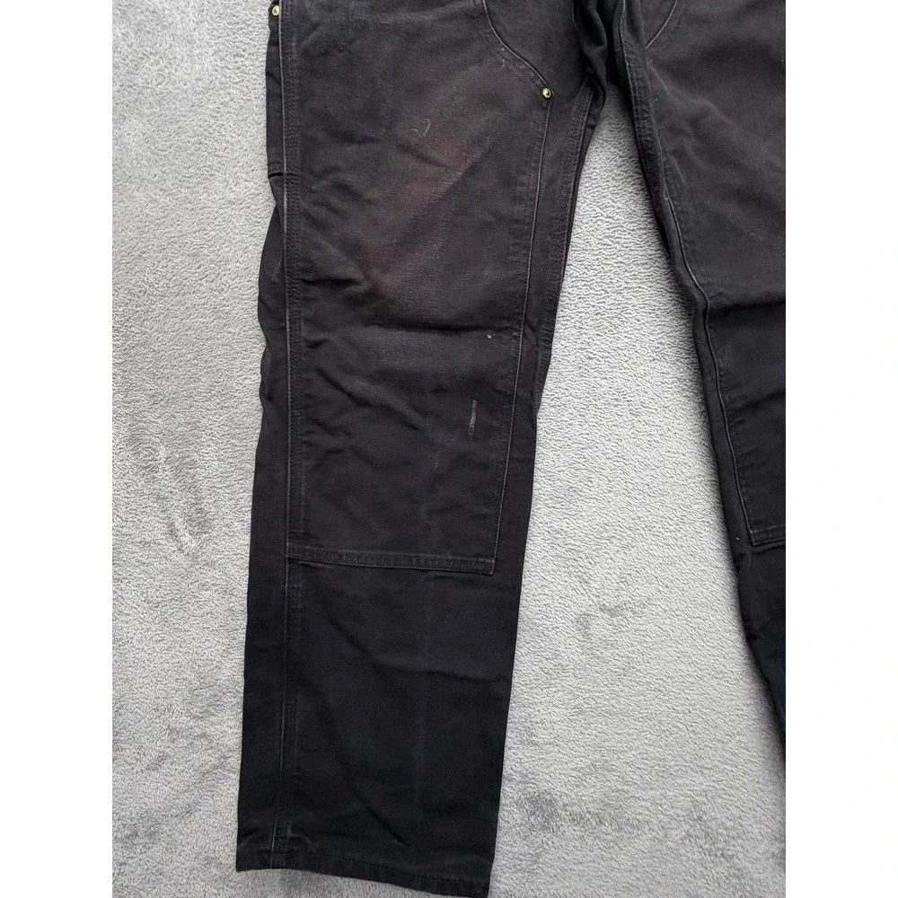 Carhartt Pants Mens Measured 31x31 Black Carpenter Loose Double Knee